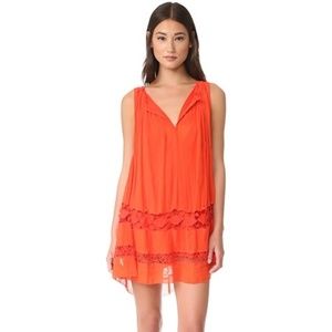 Free people one red lace costa brava mini dress